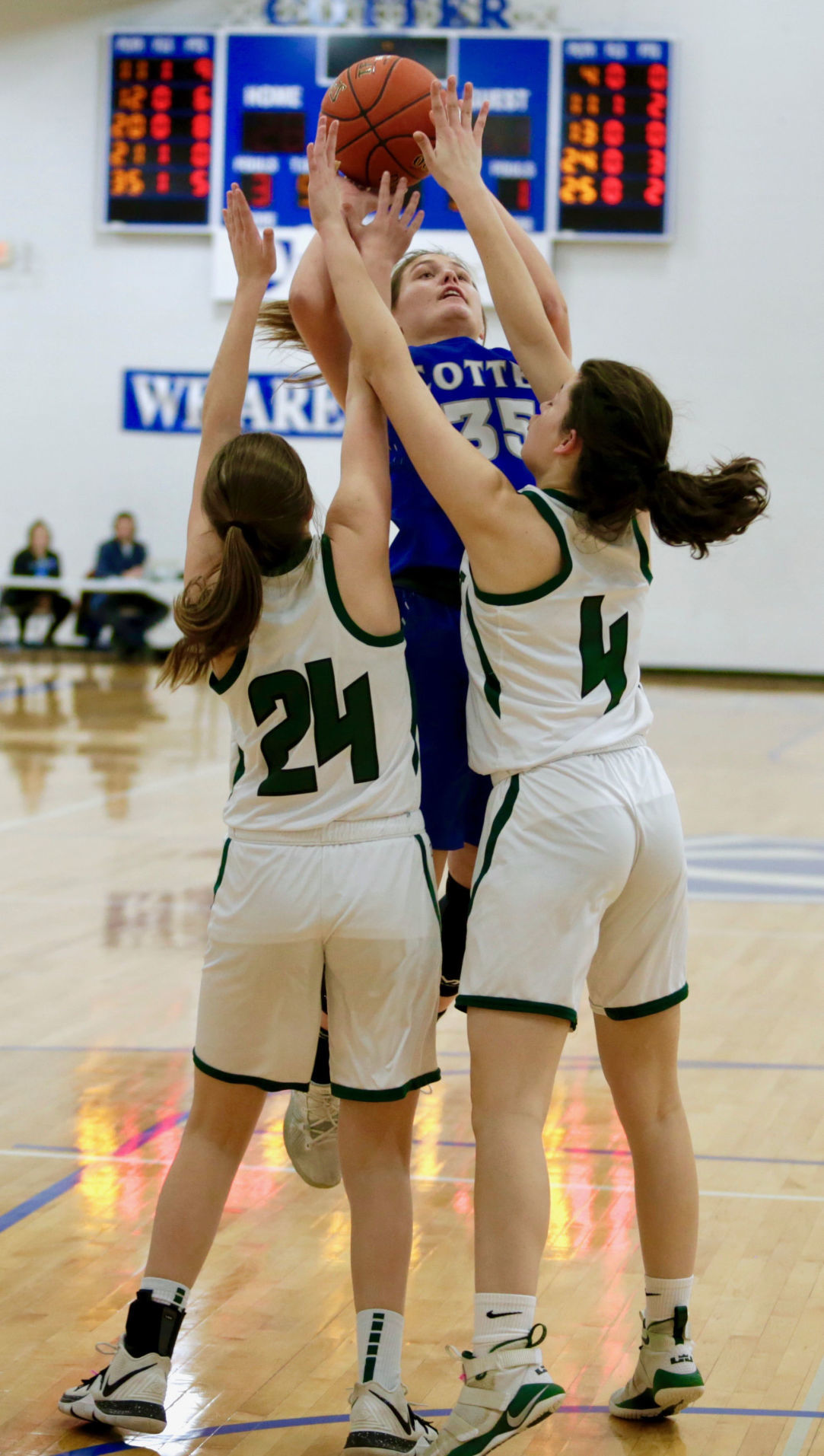 Cotter girls playoff basketball vs La Crescent-Hokah